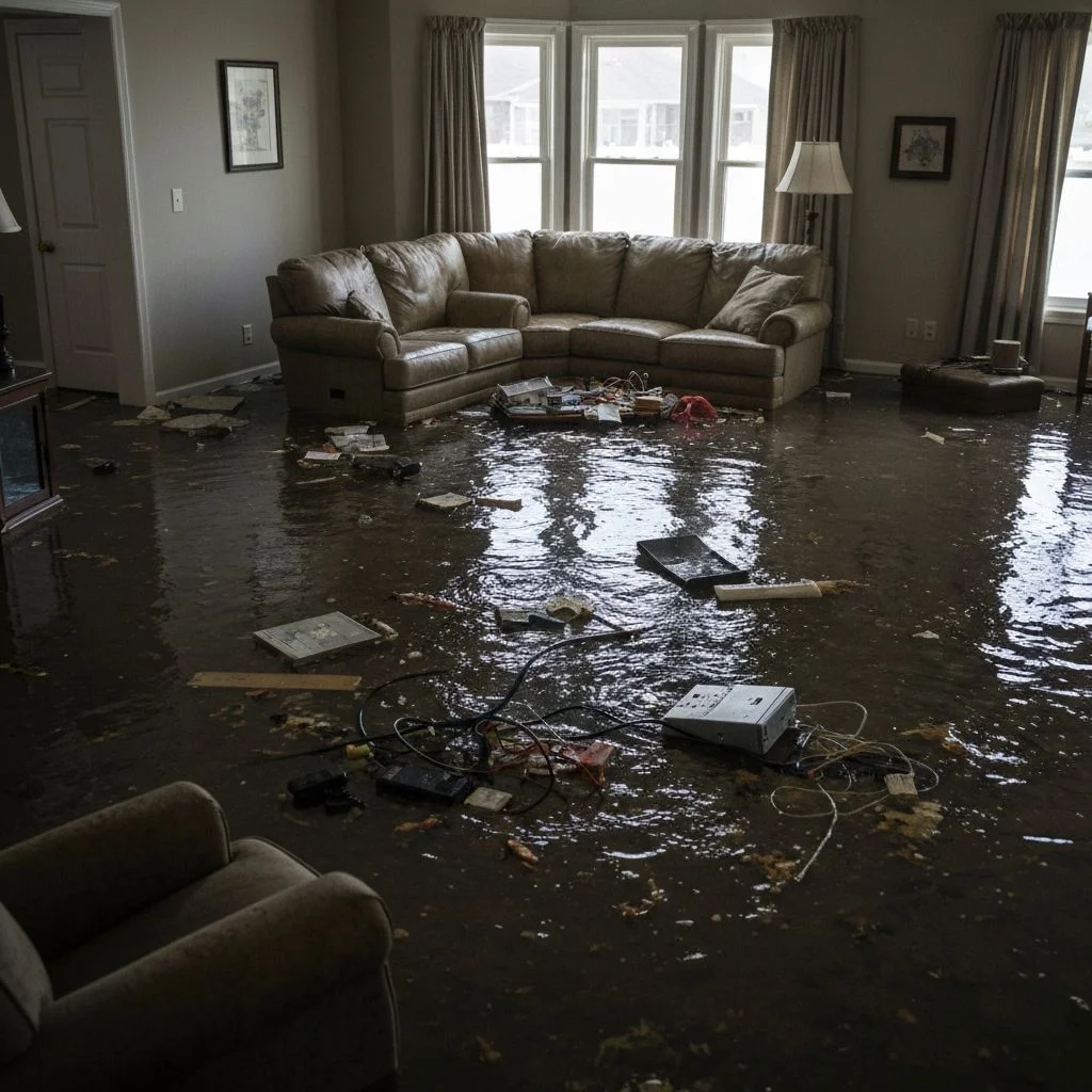 Flood inside the house